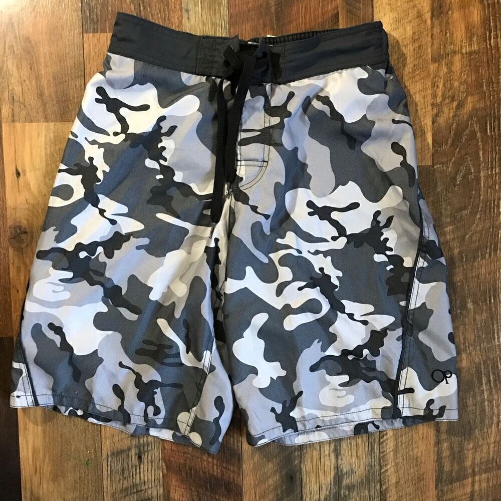 Ocean Pacific OP Size Small 28-30 Swim Trunks Shorts lined Camo New w/tags